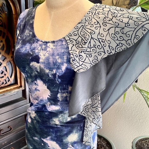 Anthropologie watercolor ruffled top - Picture 9 of 13